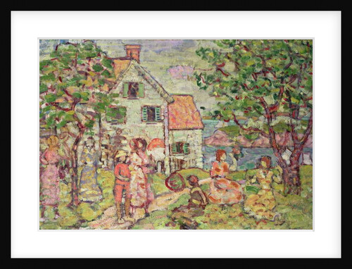 Beach and Two Houses, 1916-18 by Maurice Brazil Prendergast