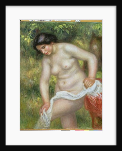 Bather Drying Herself with a White Cloth by Pierre Auguste Renoir