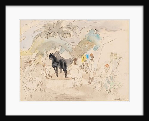 Figures and Two Horses in a Landscape, 1921 by Jules Pascin