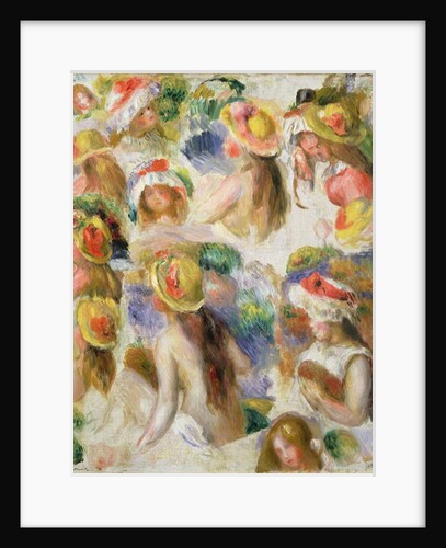 Study of Girls Wearing Hats by Pierre Auguste Renoir