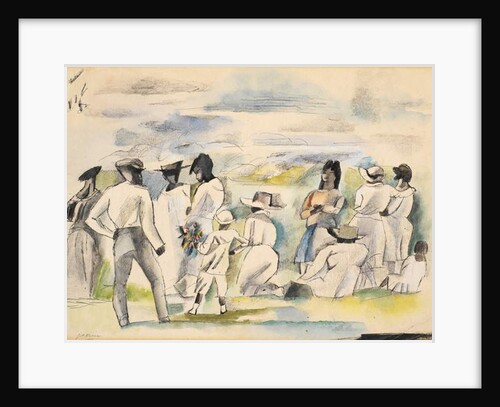 Negro with Boy Holding Flowers by Jules Pascin