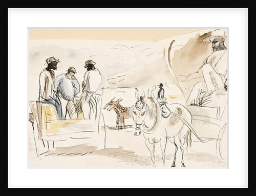 Black people and Two Carts by Jules Pascin