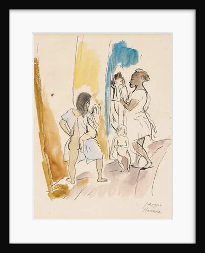 Three Women and Two Children, Havana by Jules Pascin