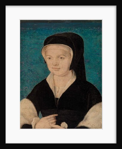 Head of Woman on Blue Background by French School