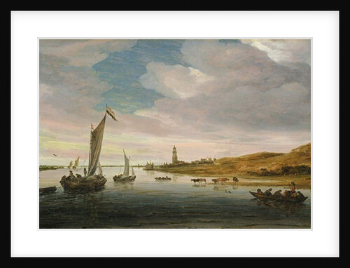 Landscape with Cattle Watering by Salomon van Ruisdael or Ruysdael