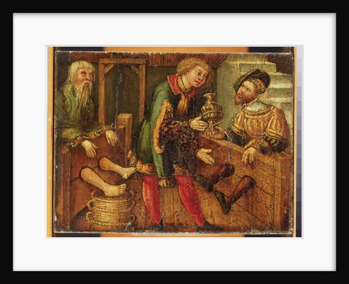 Two Men in Stocks by German School