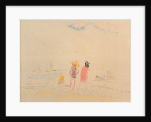 Two Women and Child on Beach by Charles Demuth