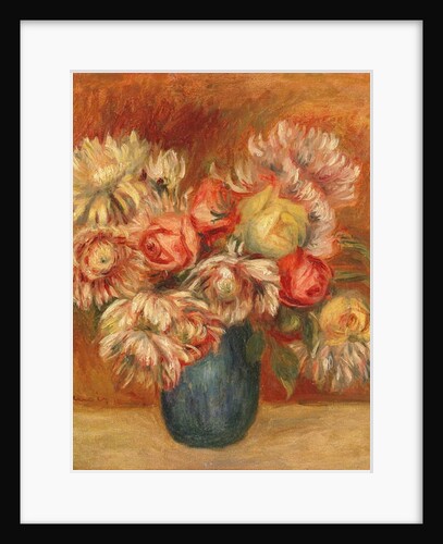 Chrysanthemums in a Green Vase by Pierre Auguste Renoir