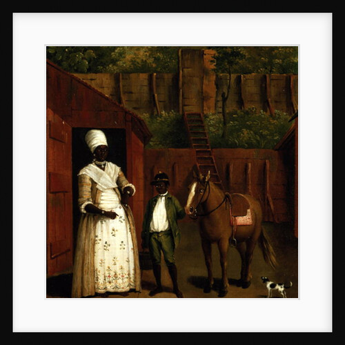 A Negro Mother and Son with a Pony outside a Stable by Agostino Brunias