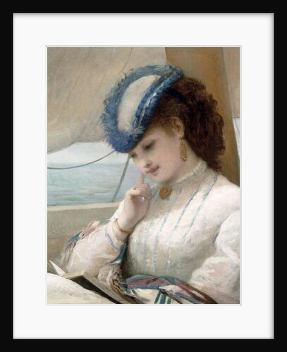 A Girl Reading in a Sailing Boat, 1869 by Alfred Chantrey Corbould
