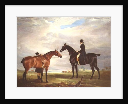Frank Hall Standish on his Black Hunter with a Groom and a Second Horse, 1819 by John E. Ferneley