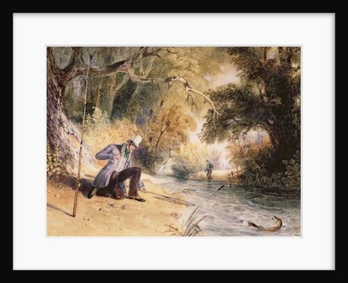 Pike Fishing, Landing a Jack, c.1839 by Newton Fielding