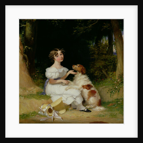 A Young Girl with Her Spaniel, 1832 by Alexander Mosses
