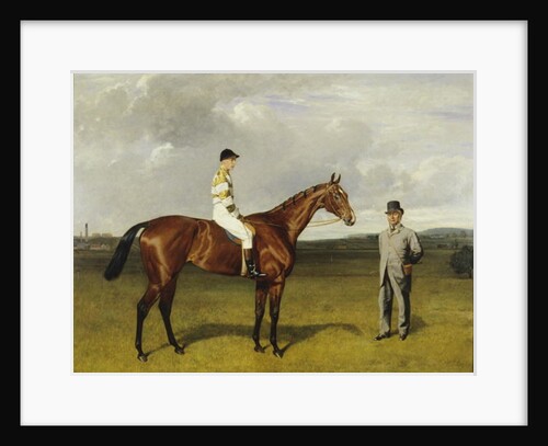 Mimi with Rickaby up with her Trainer, Mr Matthew Dawson, 1891 by Emil Adam