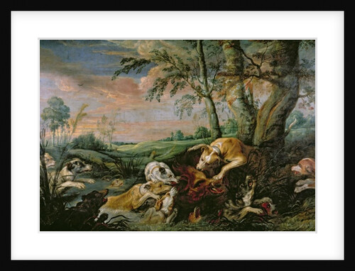 A Boar Hunt by Frans Snyders or Snijders