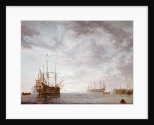 Dutch Men-o-war at anchor, c.1650 by Simon Jacobsz. Vlieger