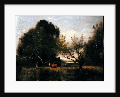 Landscape with Cattle by Jean Baptiste Camille Corot