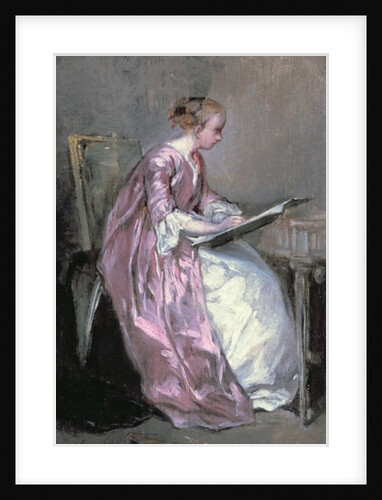 A Young Girl Drawing by Charles Joshua Chaplin