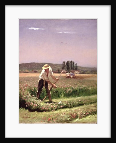 A peasant, mowing by Charles Emile Jacque
