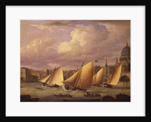 The Cumberland Fleet racing above London Bridge, 1782 by Unknown artist