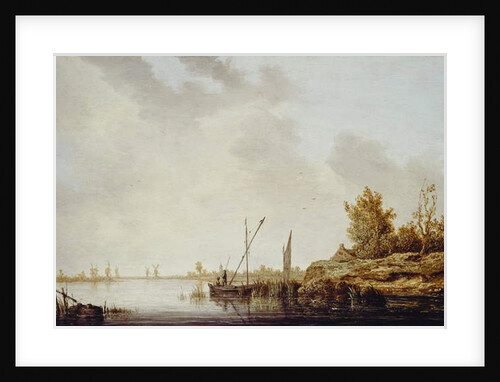 A River Scene with Distant Windmills, c.1640-42 by Aelbert Cuyp