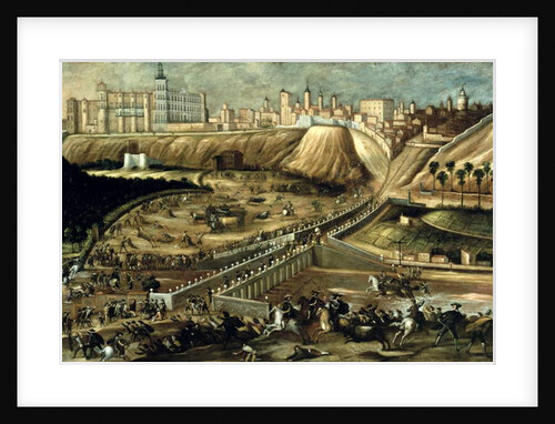 View of the Royal Palace and the Bridge of Segovia, Madrid by Spanish School