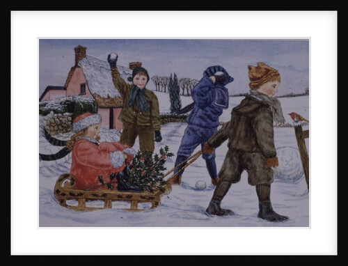 Children playing in the snow by Catherine Bradbury