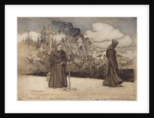 Padre Alonzo watched him out of sight by Arthur Rackham