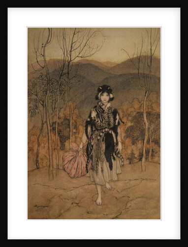 She went along, and went along, and went along dressed in catskin by Arthur Rackham