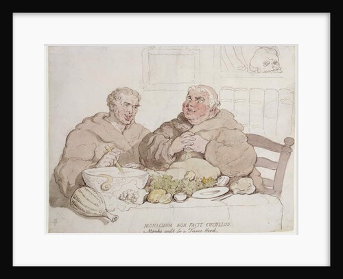 Monachum Non Facit Cucullus - Monks Unfit for a Friar's Hood by Thomas Rowlandson