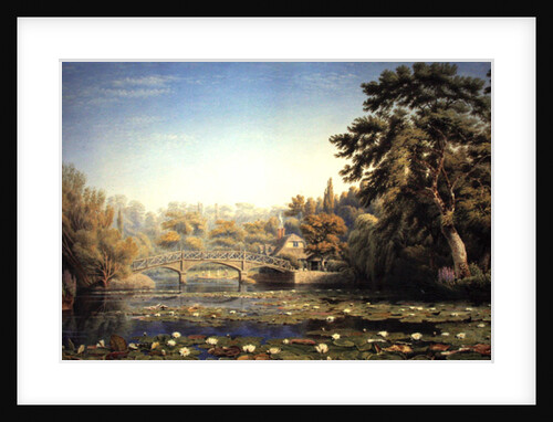 Nuneham Courtenay rustic bridge and cottage, near Abingdon by William Turner