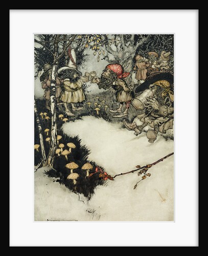 They quaffed their liquor in profound silence, 1905 by Arthur Rackham