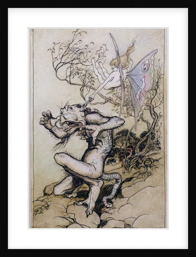 Sprite and Monster by Arthur Rackham