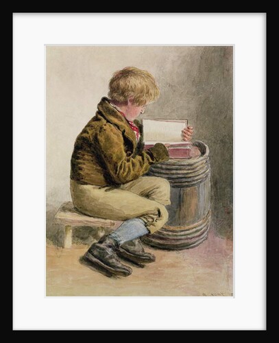 Little boy reading a book by William Henry Hunt