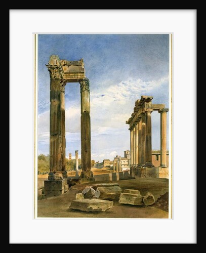 The Temples of Vespasian and Saturn, with the Temple of Castor Beyond, the Forum, Rome by Thomas Hartley Cromek