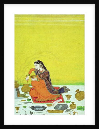 CBL In 11B.30 A Lady Prepares a Meal, miniature from a Bhagavata Purana series, Kangra, c.1810 by Indian School
