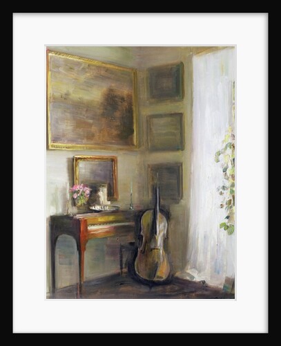 Interior with Cello and Spinet by Carl Holsoe
