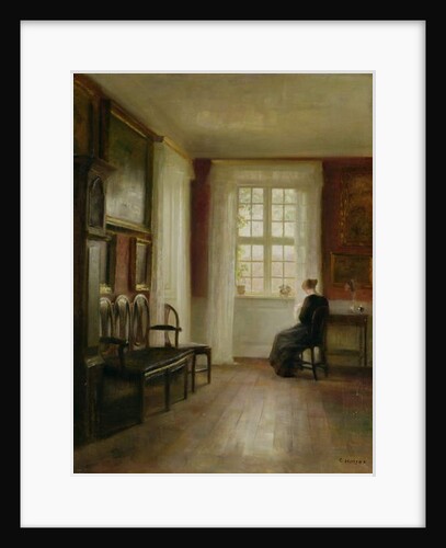 Interior with Woman Sewing by Carl Holsoe