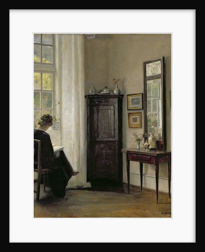 Interior with Woman Reading by Carl Holsoe