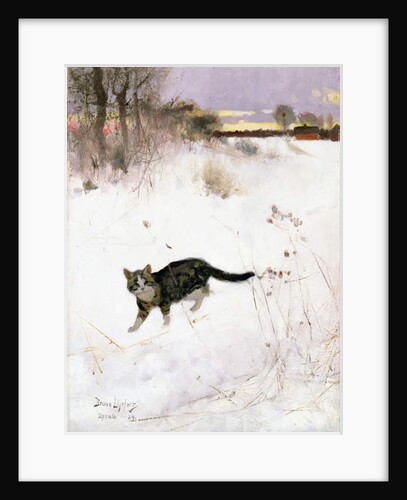 Cat Stalking over Snow, 1884 by Bruno Andreas Liljefors