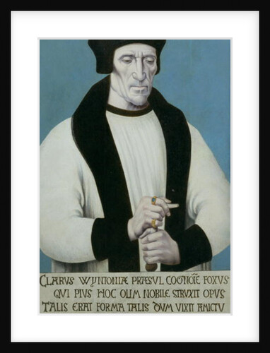 Portrait of Richard Foxe or Fox Bishop of Winchester, Lord Privy Seal to Henry VII and Henry VIII and founder of Corpus Christi College, Oxford 1530s by Hans (fl.1512-44) Corvus