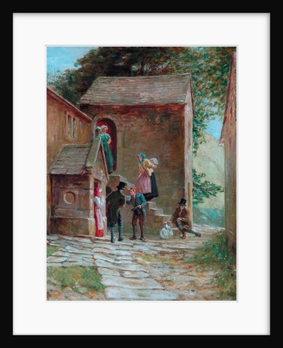 View of the Yard with Figures, Kilnhurst, Todmorden, c.1860 by Alfred Walter Bayes