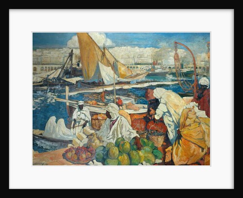 Alger La Blanche - Quay Scene, Algiers, 1912 by Leon Cauvy