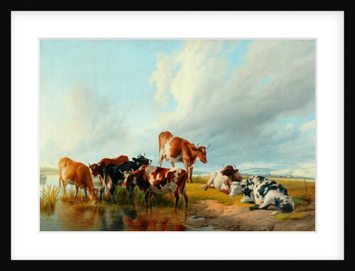 A Group of Cattle, 1877 by Thomas Sidney Cooper