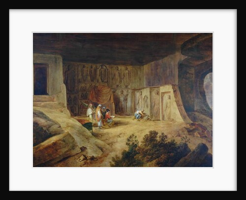 Inside Of Kanaree Cave At Salsette, 1827 by Thomas Daniell