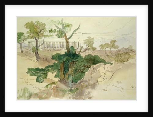 Temple at Bassae, 1849 by Edward Lear