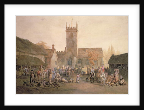 Pigmarket in the Yard of The Fountain Inn, Bedford, 1806 by William Henry Pyne
