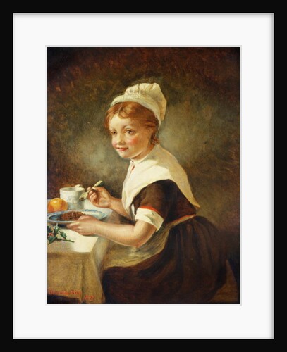 Foundling girl at Christmas Dinner, 1877 by Emma Brownlow