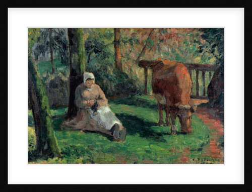 Shepherdess, Montfoucault, 1875 by Camille Pissarro