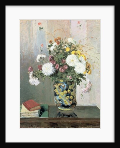 Bouquet of Flowers, Chrysanthemums in a Chinese Vase by Camille Pissarro